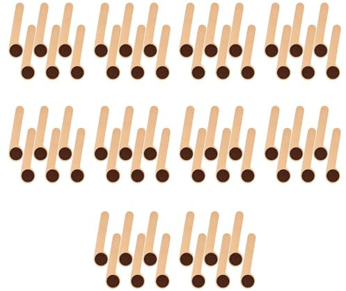 ISTOVO 60 Pcs Wooden Coffee Scoop and Bag Clip,Tablespoon Measuring Scoop,Coffee Bags Sealer,for Ground Beans,Coffee Beans,Tea