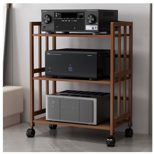 Hifi rack Dvd regal Plattenspieler regal HiFi-Audio-Rack-Schrank für Zuhause,Plattenspieler Tisch mit verstellbaren Ablage,HiFi Regal für Stereoanlagen & Kompaktanlage,Schallplattenspielerhalter(Dark,