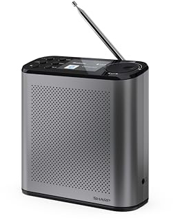 SHARP DR-P530(GY) Portable Digital Radio Osaka, Dab+, Dab and FM with RDS, Bluetooth 5.3, 2.4 Color Display, USB-C Power or Integrated Lithium Battery, Integrated Speaker, Headphone Connection.