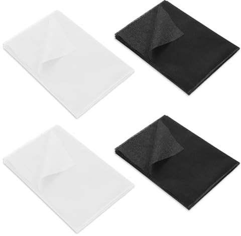 Celiodd Bügelvlies 4 PCS,bügelvlies Zum Aufbügeln 100x100 cm,Aufbügelbarer Einlagestoff Leichtes Gewicht Einseitig Volumenvlies Zum Aufbügeln für Bügelfalten,Nähhandwerk,Verstärkte Bekleidung