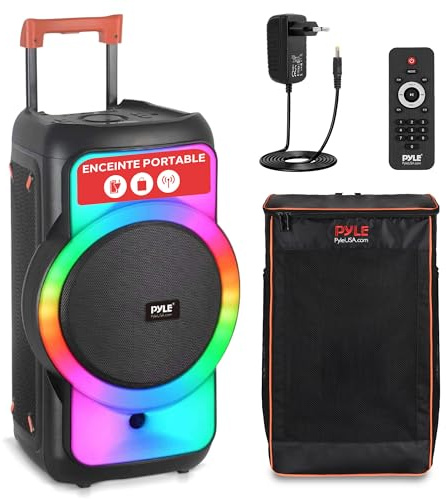 Pyle Enceinte Bluetooth de Fête Grande Taille – Gros Haut-Parleur Bluetooth avec Système Stéréo sans Fil Véritable (TWS) – Basses Puissantes et Aigus Clairs – Grand Haut-Parleur avec Sac de Transport