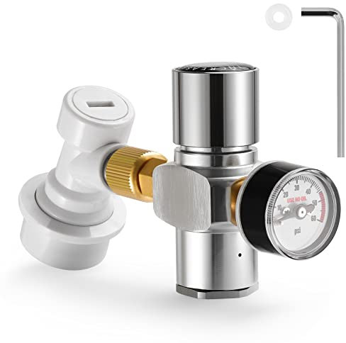 ATUMY Heimbrau-Sets Druckminderer Bierfass-Co2-Ladegerät, 0-60 PSI Mini-Co2-Regler mit Kugelverschluss-Schnellkupplung(Set)