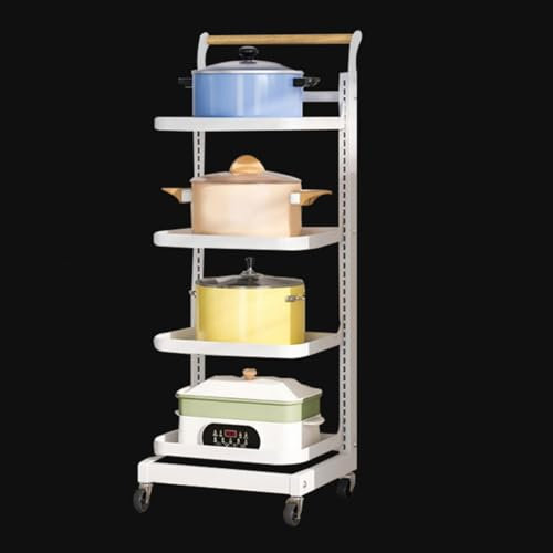 White Kitchen Pan Storage Rack Portable Saucepan Lid Holder Stand for Saucepans nize Your Kitchen Cupboard with 4 * 4 Boards