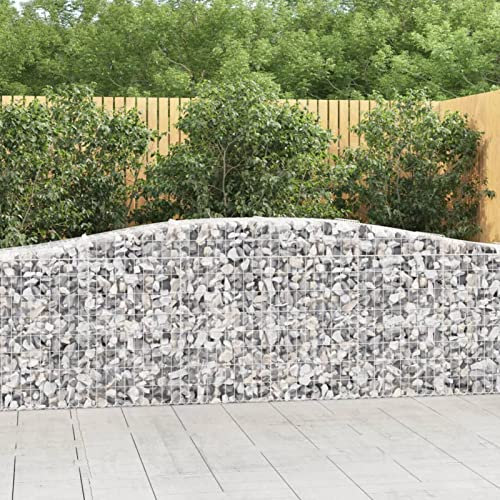 Snsowed Cesti Gabbioni ad Arco 3 pz 400x50x80/100 cm Ferro Zincato,Cesti Gabbioni,Gabbioni,Gabbioni per Sassi,Gabbioni Sassi-3145944