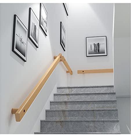 Barandilla de madera antideslizante para escaleras, solución de seguridad para interiores y exteriores, agarre para personas mayores y niños, diseño elegante