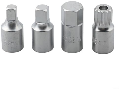 Eawfgtuw Set di chiavi a bussola per tappo di scarico dell'olio per autoveicoli, chiave a bussola da 3/8 di pollice in metallo, strumento di rimozione delle viti compatibile con M16 H17 S8 S10 per