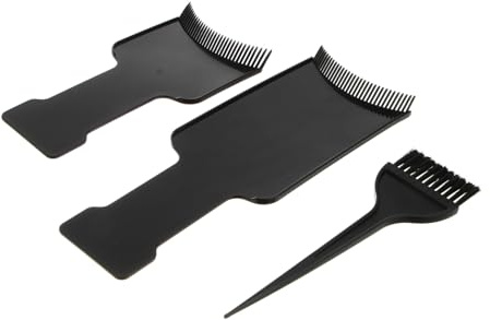 Healvian 3 pièces Set de Outils de Teinture Cheveux Professionnel avec Pinceau et Planche à Balayage Incurvée pour Coloration Châtain Cendré à Domicile