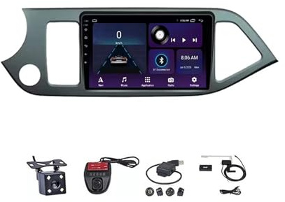 Autoradio 2 DIN da 9 con sistema Android 12 per Kia Morning/Picanto 2011-2016, navigatore satellitare, ricevitore audio, supporta CarPlay e Android Auto, aggiornamento dello schermo del cru