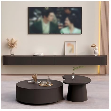 Mobile TV sospeso da 180 cm, moderno, con cassetti, console multimediale per soggiorno e camera da letto, design salvaspazio