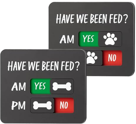 Genérico Recordatorio de alimentación para Perros, Suministros de recordatorio de alimentación para Gatos con imán, gráfico para Evitar la sobrealimentación Am/PM, Letrero para neveras