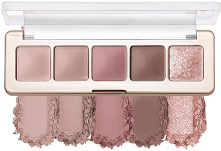 Muorruo Neutrale Nude-Braun-Lidschattenpalette, hochpigmentierte, verblendbare, langanhaltende Lidschatten- und Konturpalette für ein sanftes Glamour-Make-up im Alltag für reife Augen, 02