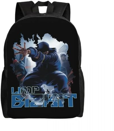ASDCTYTKO Custom Bizkits Rap Rock Limp Music Rucksäcke für Frauen Männer Schulstudenten Büchertasche passt 15 Zoll Laptoptaschen Festival Geschenk