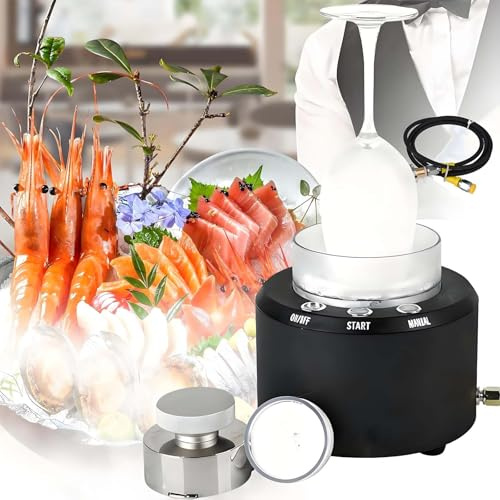 Macchina Per Ghiaccio Secco e Raffreddatore Rapido per Bicchieri 2-in-1-Ghiaccio Secco Portatile Commerciale per Cocktail, Dessert, Effetti Scenografici da Bar, Ristoranti, Locali Notturni