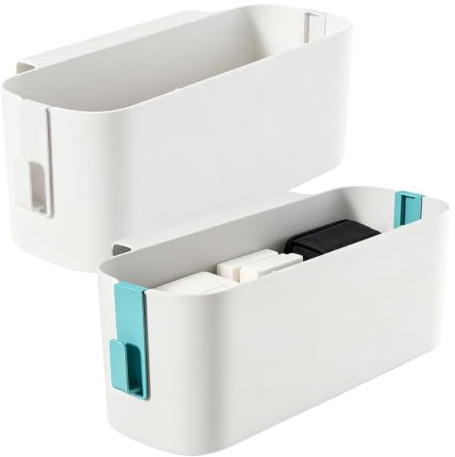 Lyyixbix Bedside Hanging Storage, 2 Pcs 33.2×11.3×12cm Hanging Bed Bags Organizer Box with 2 Detachable Hooks Space-Saving Over Bed Storage Shelf Holder for Home Office School Dormitory Room