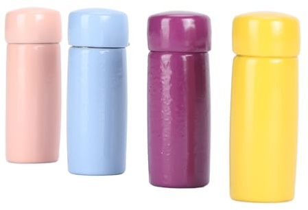 Stylebest Miniatyr Dockhus Isolerad Vattenflaska 4-pack för Pedagogisk Lek, Kognitiv Utveckling och Dekoration, Legering, Flerfärgad