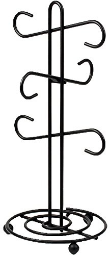 Spectrum Scroll 6-Mug Holder for Storage and Organization of Coffee and Tea Mugs on Countertop