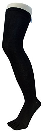TOETOE - Essential Women Everyday Cotton Over-Knee Toe Socks (1 Pair) (US, Numeric, 4, 11.5, Regular, Regular, Black)