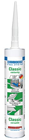 WEICON Flex 310 M® Classic 1-Komponenten-Kleber elastisch Dichtstoff weiß, 310 ml | MS-Polymer-Kleber, elastischer Dichtstoff, haftstark, überstreichbar, für Innen und Außen