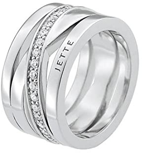 JETTE Damen-Damenring 925er Silber rhodiniert 40 Zirkonia 63 Silber 32005763