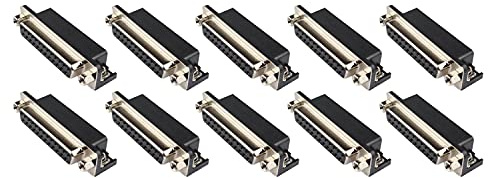 Futheda 10 Stück DB25 Buchse Stecker DB-25 Buchse Adapter Konverter RS232 25-Pin 2 Reihen Computer VGA Kabel Adapter Löttyp