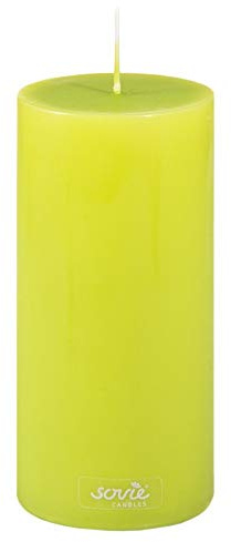 Sovie CANDLES Stumpenkerze KIWI, Ø 70mm x 150mm, ca. 82 Stunden Brenndauer, elegante Blockkerze, Flachkopfkerze und Dekokerze für stilvolle Wohn-, Tisch- und Festdekoration