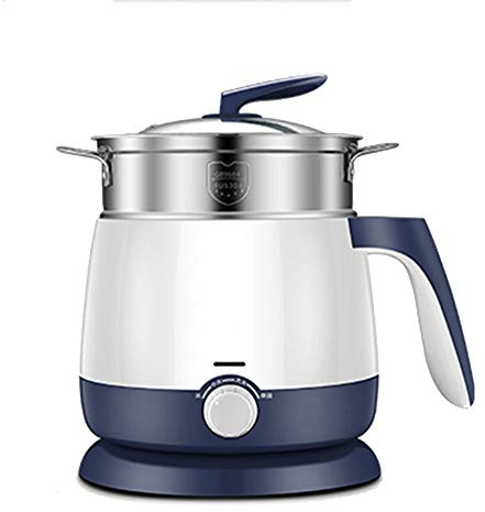 Xyanzi dianzhuguo Mini Padella Elettrica Multifunzionale 1.8L per Il Dormitorio del Dormitorio Mini Materiale da Cucina Dell'isolamento Disegno Spaccato 600W (Colore : with Steamer)