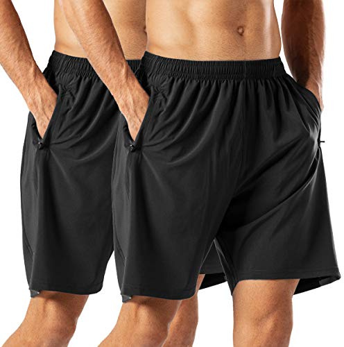 HMIYA Herren Sport Shorts Kurze Hose mit Reißverschlusstasch | Sporthose Laufhose Herren Kurz，Schnell Trocknend Trainingshose，Workout Essentials Woven Short