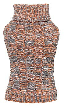 GUOCU Haustier Pullover, Hundepullover Hund Rollkragenpullover Strickpullover Winter Warmer Hund Mantel Dicker Katzenpullover Kleiner Katze Hund Pullover Jacke Weste Kleidung Gelb XXL