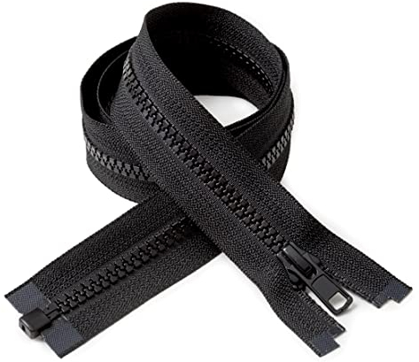 IPEA Cerniera Lampo misura #5 – Varie Lunghezze – 2 pezzi – Due Cerniere Divisibili per Abbagliamento Arredamento Cucito Giacche – Zip – Lunga 55 cm – Larghezza 30 mm – Colore Nero