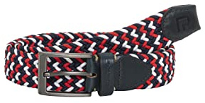 Redbridge Geflochtener Gürtel Elastisch Flexibel verstellbar Unisex Stretchgürtel Rot-Navyblau-Weiß 90
