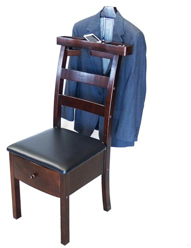TCXSSL Gentleman's Valet Chairs Home & Garden Household Supplies Storage Organisation Clothing & Wardrobe Storage Clothes Valets Wooden With Drawer Hanger Trouser Bar