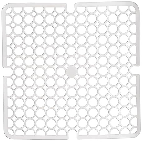 Kinvara SPÜLBECKEN Einlage 28x28cm eckig Spülbeckenmatte Spülbeckeneinlage Spülmatte Abtropfmatte Matte 4-Varianten 85 (Weiss)