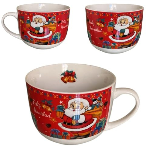 GMM Taza de Navidad de cerámica, taza grande de Navidad, taza de Navidad, taza de Navidad (Babe/linterna)
