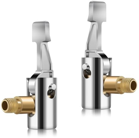 Amabro 2 Stück 8mm Autoventil Adapter,Luftpumpe Adapter Luftpumpe Tubeless Ventil Ventilverlängerung Autoventil Set Hebelstecker Air Chucks Reifen Clip Fahrrad Momentstecker Druckluft Reifenfüllnippe