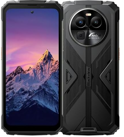 Blackview Smartphone Resistente BV8100, Linternas LED Duales, 24GB+256GB, 6,5'' 120Hz 2,4K FHD+, Cámara 50MP, Batería 8800mAh, Teléfono móvil Antigolpes Impermeable IP68 Android 14, GPS NFC Negro