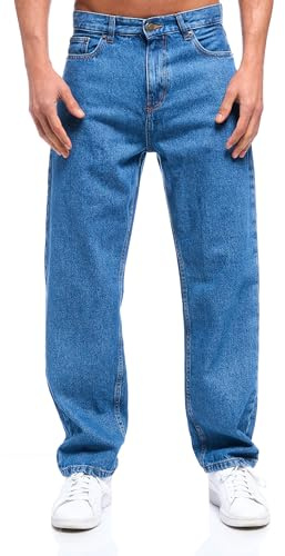 iProfash Jeans da uomo Baggy Stretch Denim, vestibilità normale, taglie forti, (Baggyhose.7001) Blu, 22W / 32L