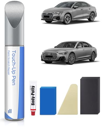 PARTS4EV LX7W Eis Silber Metallic Ausbesserungsfarbe Kit – Exakte Übereinstimmung für Audi – Ausbesserung von Kratzern und Abplatzungen