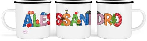 Tazza in alluminio smaltato per campeggio trekking con nome o frase personalizzata idea regalo appassionati di montagna escursioni camping
