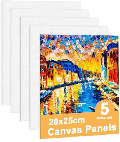 AWAMRWA Leinwand Zum Bemalen - Vorgespannte Leinwände für Acrylfarben 5 Stück 20x25cm Keilrahmen Leinwände Zum Malen Canvas Painting 3mm Starkem Malkarton Geeignet Für Acryl und Öl