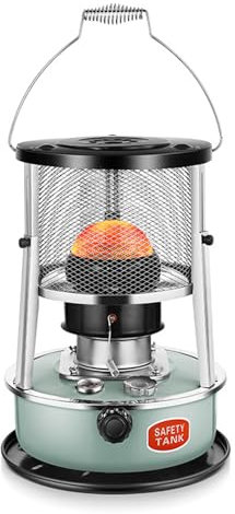 Petroleumofen Tragbarer Kerosinheizer für Camping/Terrasse/Garten | Stromlose Notheizung mit 4,6L Tank und Docht, Leise Gas Heizung Kompakt für Innenräume und Outdoor