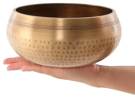 Tibetische handgehämmerte Klangschale, Gong, Buddhismus, Meditationsglocke, Klangtherapie, buddhistische Messingschale(20cm)