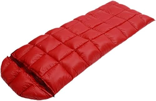 Gänsedaunenschlafsack 41 Grad F 800 Fill Power Rechteckiger Daunenschlafsack Superleichter Daunensack Mit Umschlag Für Rucksacktouren, Red