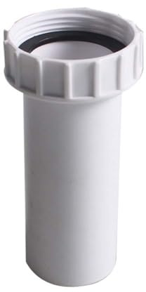 Pipe Extension Connector 47.5mm Female to 40mm Straight Pipe Reducer Drain Waste Extension Connector Fit for Kitchen Sinks (White)