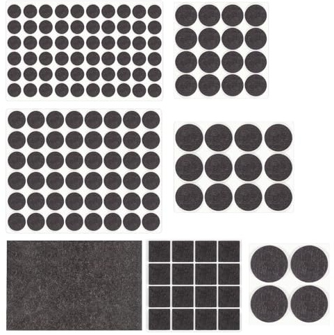 HNR Patins en Feutre, 157 Pièces Auto-Adhésifs Patins pour Meubles, 3mm Épaisseur, Patin Chaise pour la Maison sur la Protection du Sol (Marron)