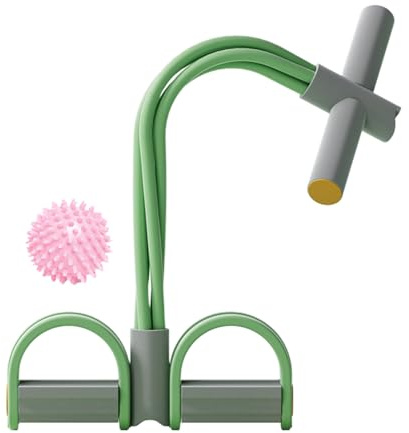 Corde Résistance Élastique Musculation, Bande De Résistance À 4 Tubes, Bande Tension Étirement Jambes avec Boule De Massage, Corde Tension Yoga À Traction Élastique, Équipement Exercice Assis