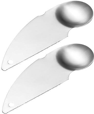 GALPADA 2 piezas Cucharas Cortadoras de Kiwi Inoxidable de Herramientas para Pelar y Extraer Pulpa de Frutas Reutilizables y Fáciles de Limpiar para Cocina Diaria