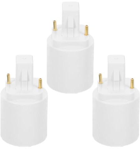 DECOMELODY Lot de 3 Adaptateurs G24D vers E27 à 2 Broches Convertisseur de Douille pour Ampoules LED Compatible Ac100-230V pour Maison Bureau et Magasin Adaptateur de Culot