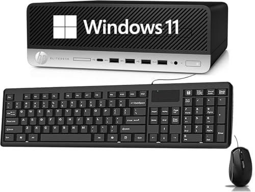 HP EliteDesk 705 G4 SFF Ordinateur PC de Bureau, AMD Quad-Core Ryzen™ 3 Pro 2200, 16 Go RAM, 512 Go SSD, US QWERTY Clavier, Windows 11 Pro (Rénové)