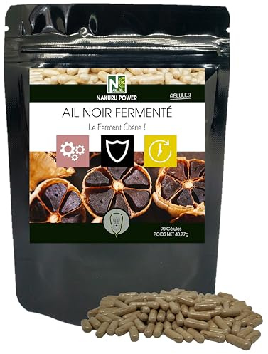 NAKURU | Ail Noir Fermenté | Gamme Power | Fabriqué en France | Le Ferment Ébène ! (90 Gélules)