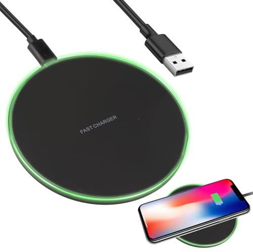 35W Fast Wireless Charger Qi Charging Pad for iPhone 16/15/14/13/12/11, Samsung Galaxy S25/S24/S23/S22/S21/S20, Ultra-Slim Wireless Charging Station with LED Indicator, USB-C Cable (Black)